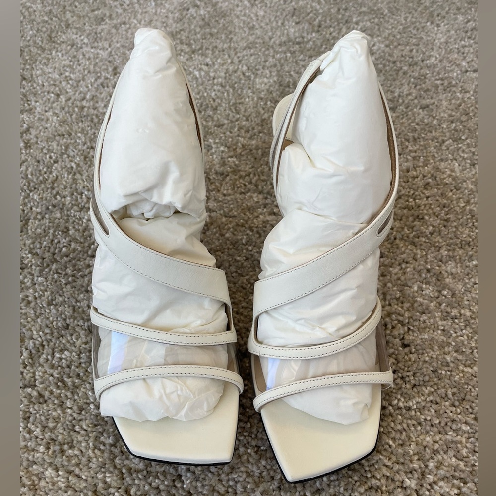 Jimmy Choo Isabel with Plexy size 37.5 white NEVER WORN - Picture 4 of 6